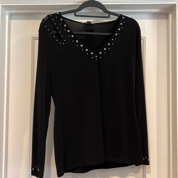 INC Women’s Embellished Cut-out Top Large - Picture 1 of 9
